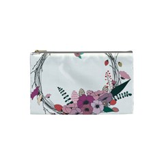 Flowers Twig Corolla Wreath Lease Cosmetic Bag (small) 