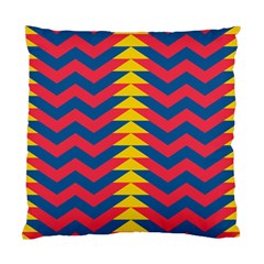 Lllustration Geometric Red Blue Yellow Chevron Wave Line Standard Cushion Case (one Side) by Mariart