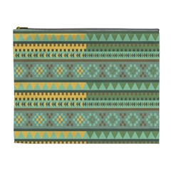Bezold Effect Traditional Medium Dimensional Symmetrical Different Similar Shapes Triangle Green Yel Cosmetic Bag (xl) by Mariart