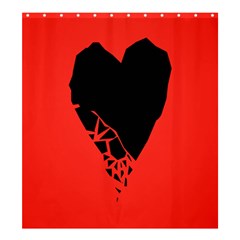 Broken Heart Tease Black Red Shower Curtain 66  X 72  (large)  by Mariart