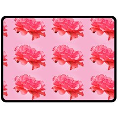 Pink Floral Pattern Double Sided Fleece Blanket (large) 