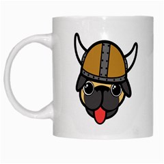 Viking Pug White Coffee Mug by derpfudge