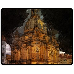 Dresden Frauenkirche Church Saxony Fleece Blanket (medium)  by Nexatart