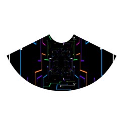 Seamless 3d Animation Digital Futuristic Tunnel Path Color Changing Geometric Electrical Line Zoomin A-line Skater Skirt by Mariart