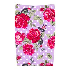 Shabby Chic,pink,roses,polka Dots Velvet Midi Pencil Skirt by NouveauDesign