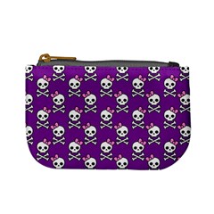 Cute Skulls And Bows Coin Change Purse by Ellador