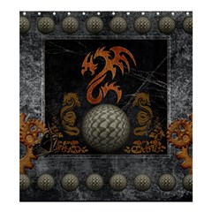 Awesome Tribal Dragon Made Of Metal Shower Curtain 66  X 72  (large)  by FantasyWorld7