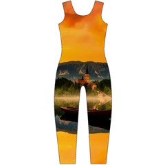 Bled Slovenia Sunrise Fog Mist Long Sleeve Catsuit by BangZart