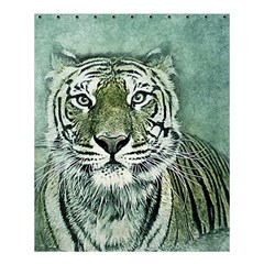 Tiger Cat Art Abstract Vintage Shower Curtain 60  X 72  (medium)  by Celenk