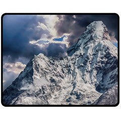Mountain Snow Winter Landscape Double Sided Fleece Blanket (medium)  by Celenk