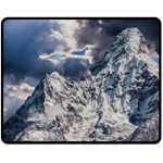 Mountain Snow Winter Landscape Double Sided Fleece Blanket (Medium)  58.8 x47.4  Blanket Back