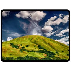 Hill Countryside Landscape Nature Double Sided Fleece Blanket (large)  by Celenk