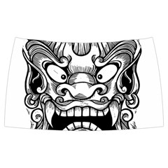 Japanese Onigawara Mask Devil Ghost Face Folding Skater Skirt by Alisyart
