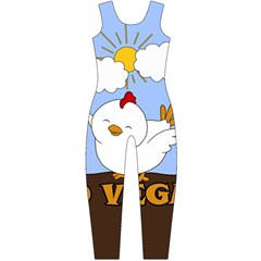 Go Vegan - Cute Chick  Long Sleeve Catsuit by Valentinaart
