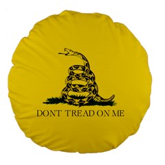 Gadsden Flag Don t Tread On Me Large 18  Premium Flano Round Cushions by snek