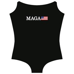 Maga Make America Great Again With Us Flag On Black Camisole Leotard  by snek