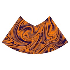 Orange And Purple Liquid Velvet Flared Midi Skirt by berwies
