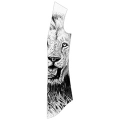 Lion Wildlife Art And Illustration Pencil Drape Collar Cardigan by Nexatart