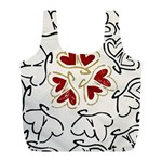 Love Love hearts Full Print Recycle Bags (L) 