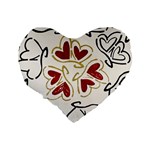 Love Love Hearts Standard 16  Premium Heart Shape Cushions Back