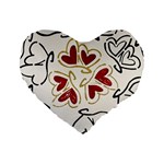 Love Love Hearts Standard 16  Premium Flano Heart Shape Cushions