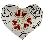 Love Love Hearts Large 19  Premium Heart Shape Cushions