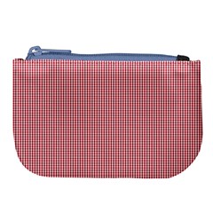 Usa Flag Red Blood Mini Gingham Check Large Coin Purse by PodArtist