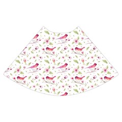 Watercolor Birds Magnolia Spring Pattern High Waist Skirt by EDDArt