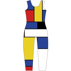 Mondrian Geometric Art Long Sleeve Catsuit by KayCordingly