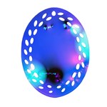 Love In Action, Pink, Purple, Blue Heartbeat Ornament (Oval Filigree)