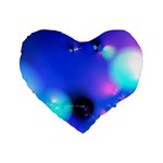 Love In Action, Pink, Purple, Blue Heartbeat Standard 16  Premium Heart Shape Cushions