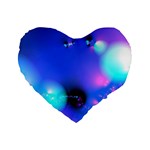 Love In Action, Pink, Purple, Blue Heartbeat Standard 16  Premium Flano Heart Shape Cushions