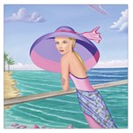 Palm Beach Purple Fine Art Sharon Tatem Fashion Apparel and Products Large Satin Scarf (Square)