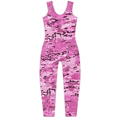 Pink Camouflage Army Military Girl One Piece Catsuit by snek