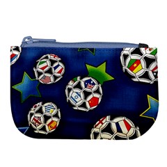 Textile Football Soccer Fabric Large Coin Purse by Pakrebo