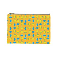 Lemons Ongoing Pattern Texture Cosmetic Bag (large) by Mariart