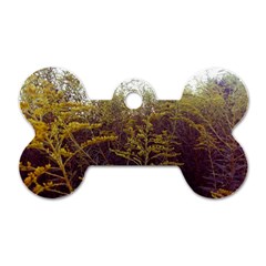 Purple And Yellow Goldenrod Dog Tag Bone (one Side)