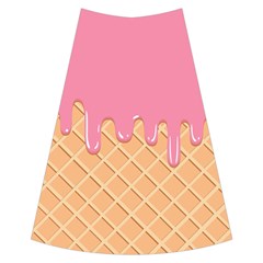 Ice Cream Pink Melting Background With Beige Cone Full Length Maxi Skirt by genx