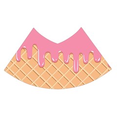 Ice Cream Pink Melting Background With Beige Cone Flared Midi Skirt by genx