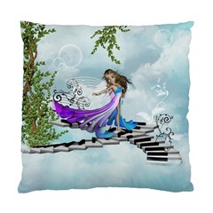 Cute Fairy Dancing On A Piano Standard Cushion Case (one Side)