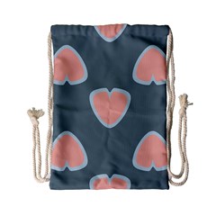 Hearts Love Blue Pink Green Drawstring Bag (small) by HermanTelo