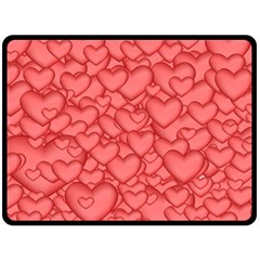 Hearts Love Valentine Double Sided Fleece Blanket (large) 