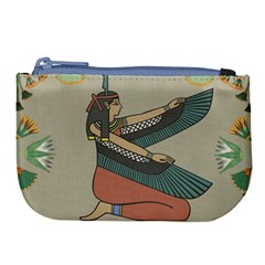 Egyptian Woman Wings Design Large Coin Purse by Sapixe