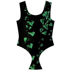 Botanical Dark Print Off Shoulder Velour Bodysuit  by dflcprintsclothing
