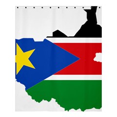 South Sudan Flag Map Geography Shower Curtain 60  X 72  (medium)  by Sapixe