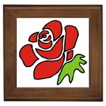 Artistic Red Rose Framed Tile