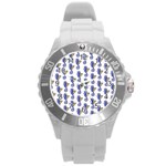 Seahorses Jewelry Round Plastic Sport Watch (L)