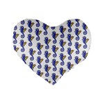 Seahorses Housewares Standard 16  Premium Flano Heart Shape Cushion 