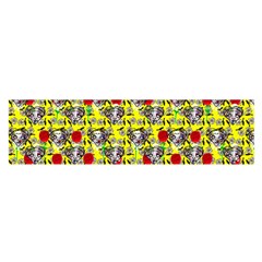 Heart Skeleton Face Pattern Yellow Satin Scarf (oblong)