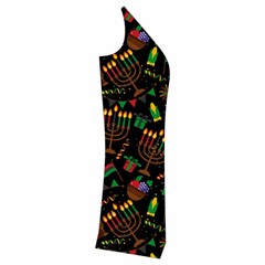Seamless Pattern Kwanzaa With Traditional Colored Candles Cropped Button Cardigan